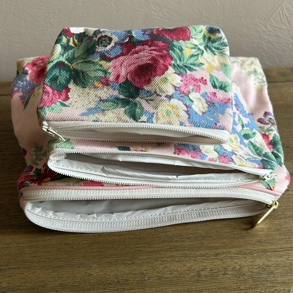 Vintage Women’s Canvas Cosmetic Bags Set of 3. Claire Floral Print. Waterproof. - Picture 13 of 13